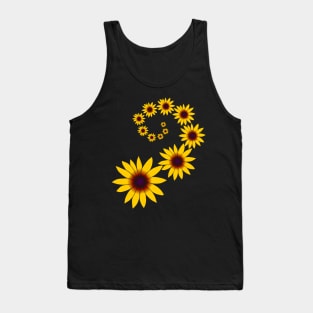 yellow sun hat flower spiral swirl nature gift Tank Top